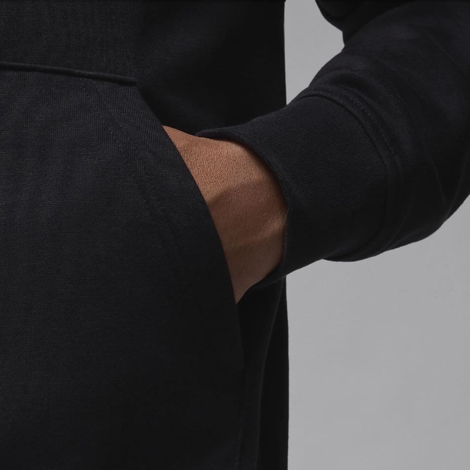 Jordan Худи-пуловер Brooklyn однотонный, удобный, мягкий, дышащий, свободного кроя, с длинным рукавом, унисекс, черный FV7281-010