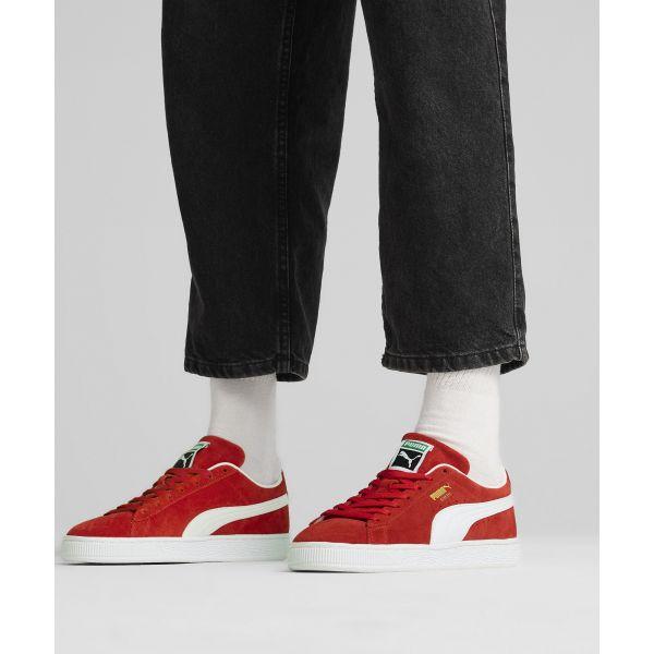 Puma Suede Classic На все времена Красные Мужские Кроссовки Белые 399781-02