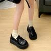 Модный темперамент усиливается, женские туфли на толстой подошве из маленькой кожи на новую весну и осень 2025 года, универсальные юбки, лоферы-однопедальки