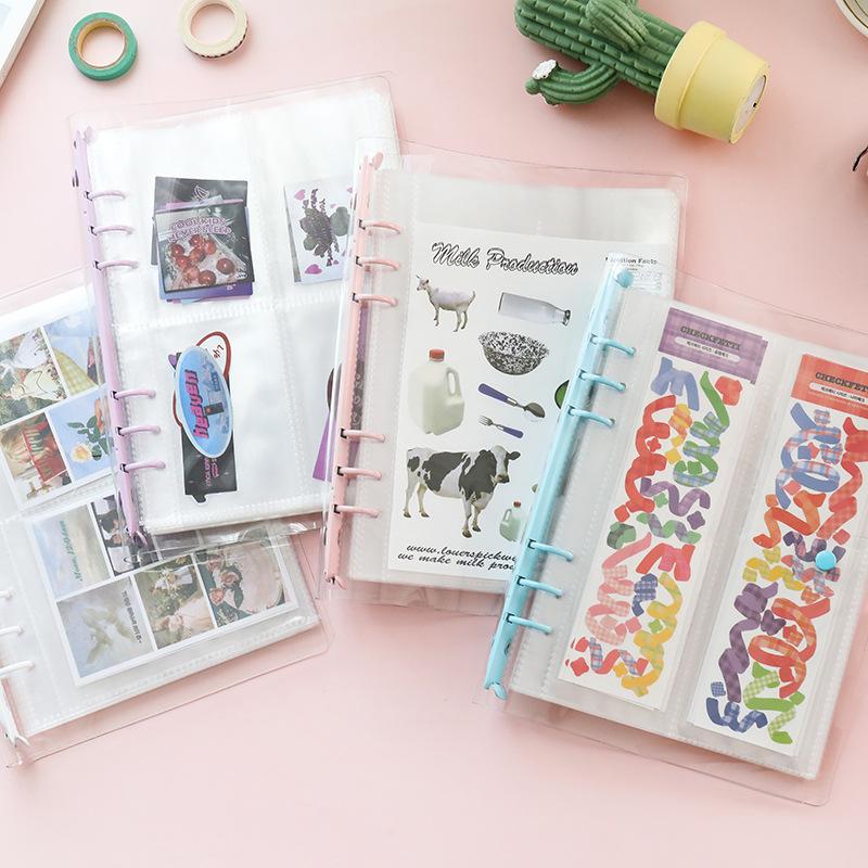 A5 Colorful Photocard Binder 25 Sheets Pockets 100 Photos for 2x6 Inch Photo Strips 2 x 6 Inch Bookmark Photo Booth Frame Album
