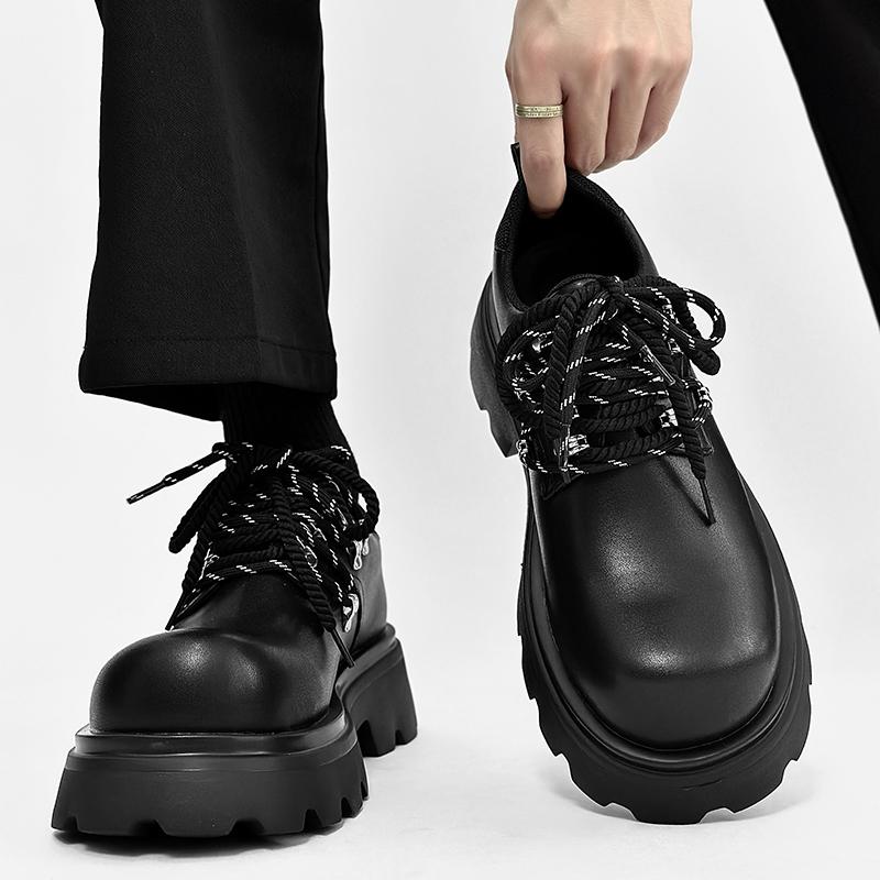 Мужские туфли Дерби на толстой подошве, классические, минималистичные, британского стиля, деловые, вечерние, свадебные, черные, универсальные, молодежные, для взрослых, повседневные туфли