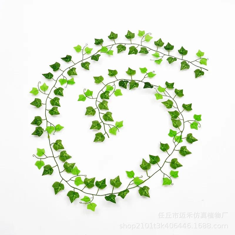 1 шт. 210 см Зеленый шелк Искусственная подвесная рождественская гирлянда Растения Лоза Листья Сделай сам Дом Свадебная вечеринка Ванная комната Сад Украшение