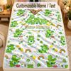 Flannel BlanketCare Bears Custom Name Text Personalized Soft Warm Throw Blanket Home Decor Gift