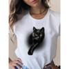 Футболка с принтом модная 3D кошка милая тенденция милая женская одежда одежда с коротким рукавом летние футболки женская графическая футболка