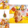 Whimsical Capybara And Oyster Turtle Plush Keychain Fun Decorative Bag Charm