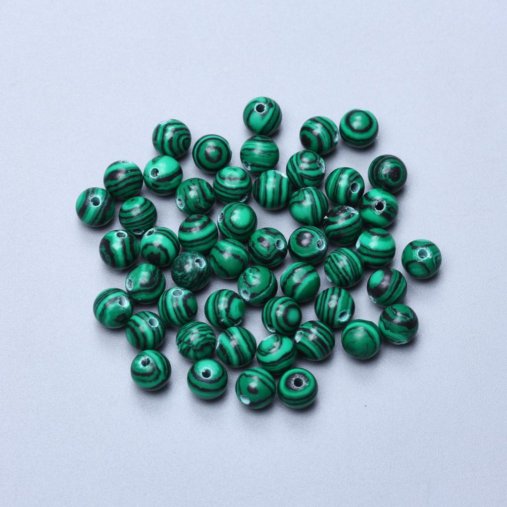 4/6/8/10 мм 60-20 шт. Очаровательные бусины из натурального камня, павлиньи драгоценные камни, зеленые малахитовые круглые бусины, аксессуары для ожерелий своими руками