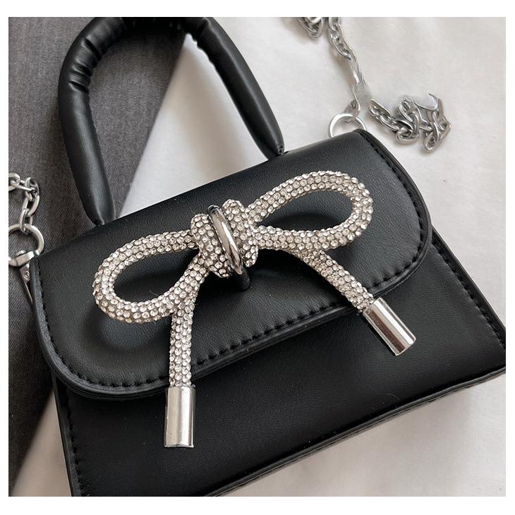 Женская модная маленькая сумка с бантом, новинка весны 2024, универсальная сумка через плечо