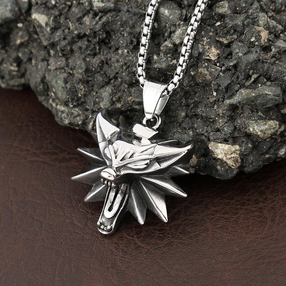 Винтажный кулон из нержавеющей стали в виде головы волка, панк, хип-хоп, Геральт из Ривии, славянские викинги, ожерелья для мужчин и женщин, ювелирные изделия