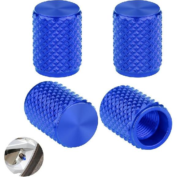 Tire Valve Stem Caps,4 pcs Universal Anodized Aluminum Tire Valve Caps with O-Ring Seal for Leak-proofing,Corrosion-Resistant, Dustproof,Durable.Fits
