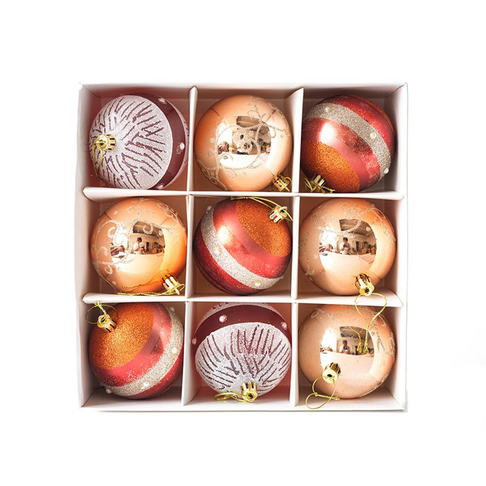 Red White  Gold Christmas Baubles 9pcs 6cm Christmas Tree Ball Ornaments Christmas Crafts Supplies Christmas Decorations