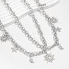European and American sexy metal sun star and moon pendant waist chain sexy holiday style starfish shell body chain for women