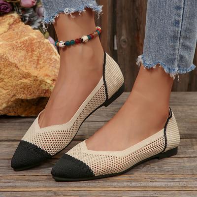 Легкие туфли на плоской подошве, женские трикотажные сетчатые дышащие летние туфли для женщин, разноцветные, с мягкой подошвой, повседневные рабочие туфли больших размеров
