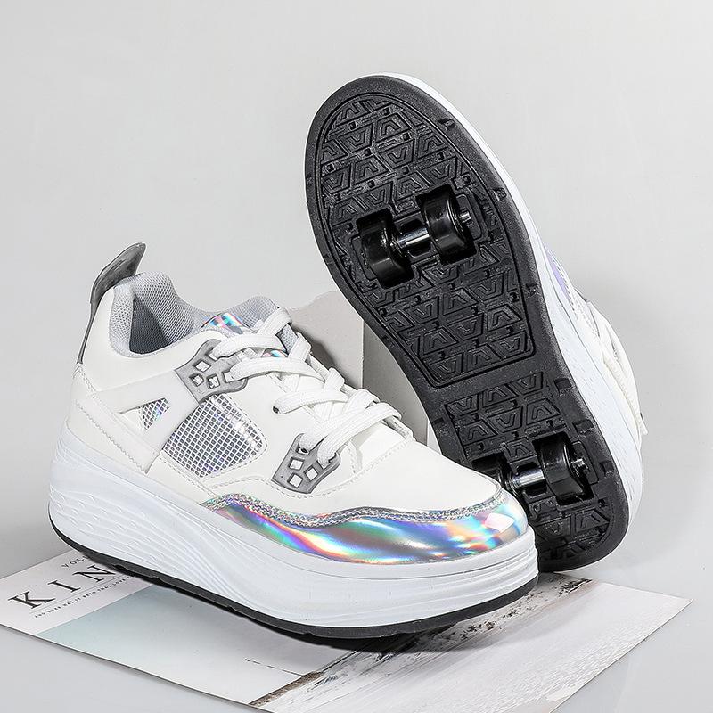 Взрослая обувь для бега, обувь для бега, обувь для студента, женская, взрослая, с колесами, кроссовки, обувь со скрытым роликом, двойные колеса, четыре колеса, съемная