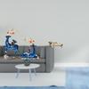 Статуэтка оленя и лося из смолы, Декоративное искусство, Фигурка животного, Фигурки пары оленей с миниатюрным деревом