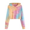 Женская мода Tie Dye Printed Hoodie Loose Long Sleeve Pullover Outdoor Casual Sweatshirt