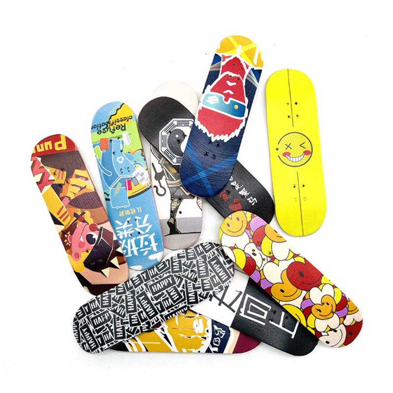 Finger Skateboard Bearing Wheels Skid Pad Maple Wood Finger Skateboard Alloy Stent Novelty Kids Toys