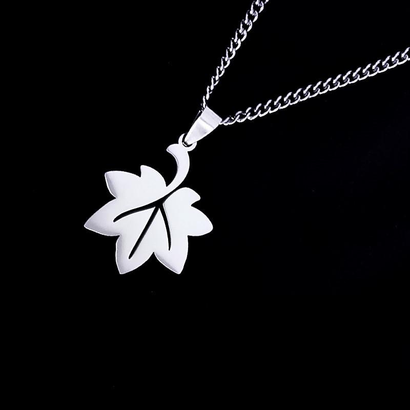 Ожерелье из титановой стали 3 стиля цепочки кулон Genshin Impact кленовый лист анимация игра ювелирное украшение подарок для фанатов