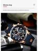 REWARD Мужские многофункциональные часы-хронограф, спортивные силиконовые часы - Люминесцентные, водонепроницаемые, кварцевые с календарем (модель: RD83016M)