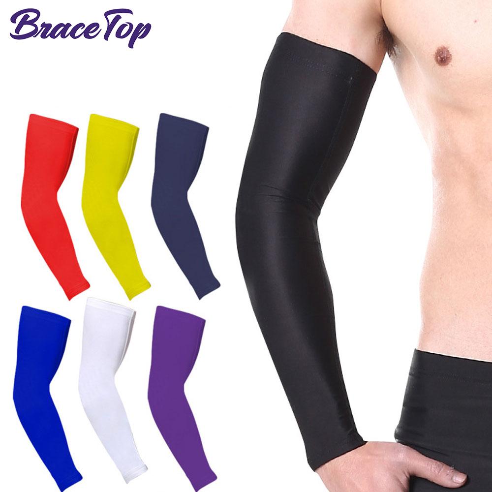 Bracetop 1 пара дышащие быстросохнущие с защитой от УФ-лучей рукава для бега спортивные нарукавники для баскетбола