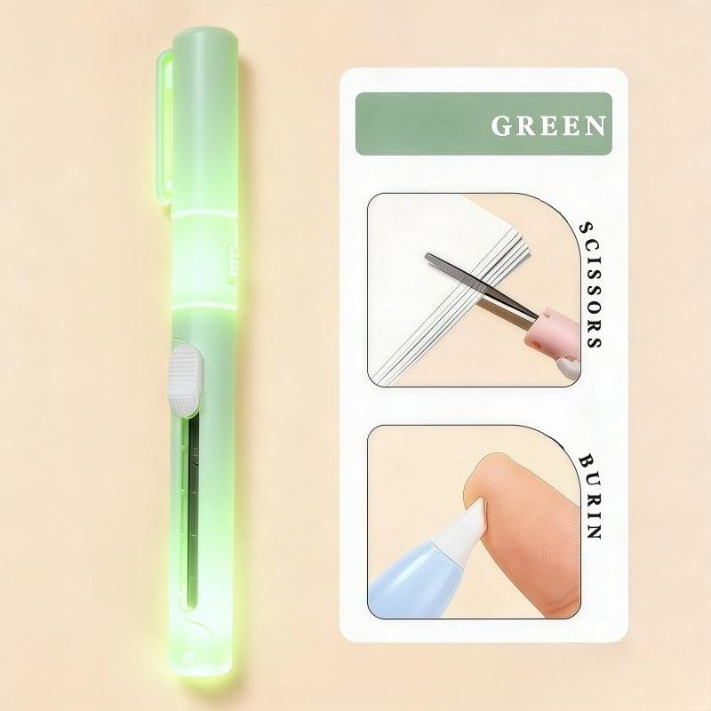 Multifunctional Luminous Portable Pen-shaped Scissors Innovative Two-in-one Design of Scissors
