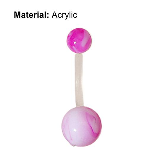 Кольцо для пупка Прозрачный стержень из искусственного мрамора Кольцо для пупка