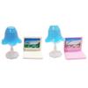 2 Colors Tablet Desk Lamp Plastic Home Decor Toy High Quality Desk Set Model  1:12 Dollhouse Decor