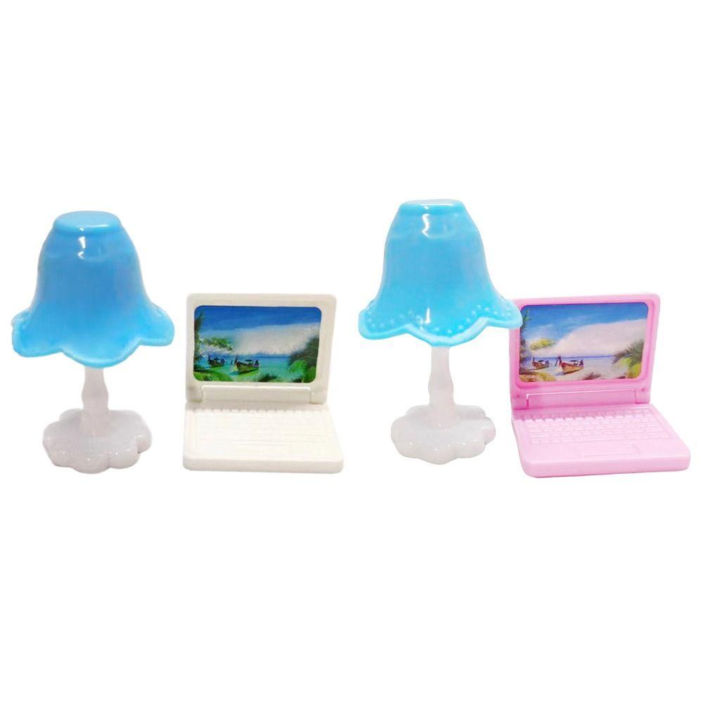 2 Colors Tablet Desk Lamp Plastic Home Decor Toy High Quality Desk Set Model  1:12 Dollhouse Decor