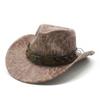 Fashion Suede Textured Western Cowboy Hat Men'S And Women'S Vintage Big Eaves Outdoor Shade Jazz Hat