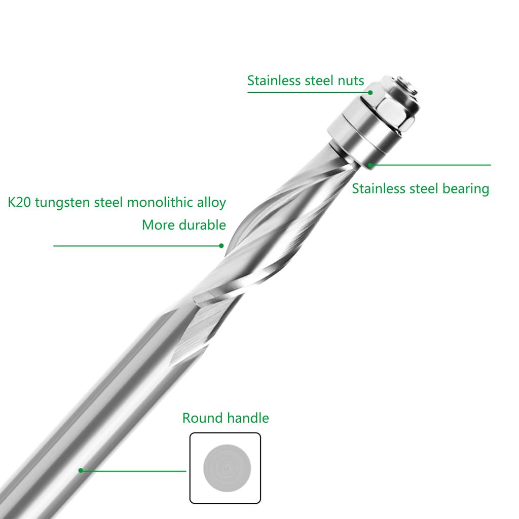 Фреза 8 мм хвостовик спираль верхний подшипник фреза концевая фреза фреза по дереву плотницкий деревообрабатывающий инструмент
