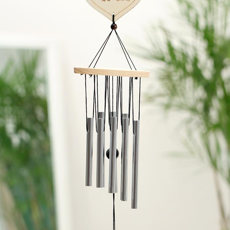 Solid Wood 8-Tube Metal Wind Chime for Bedrooms, Balconies, and Gifts
