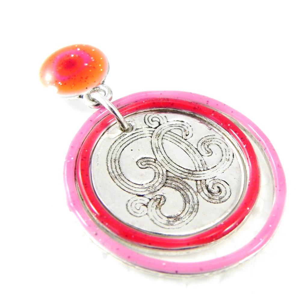 NOA [H1913] - Designer Earrings 'Acapulco' Red Pink