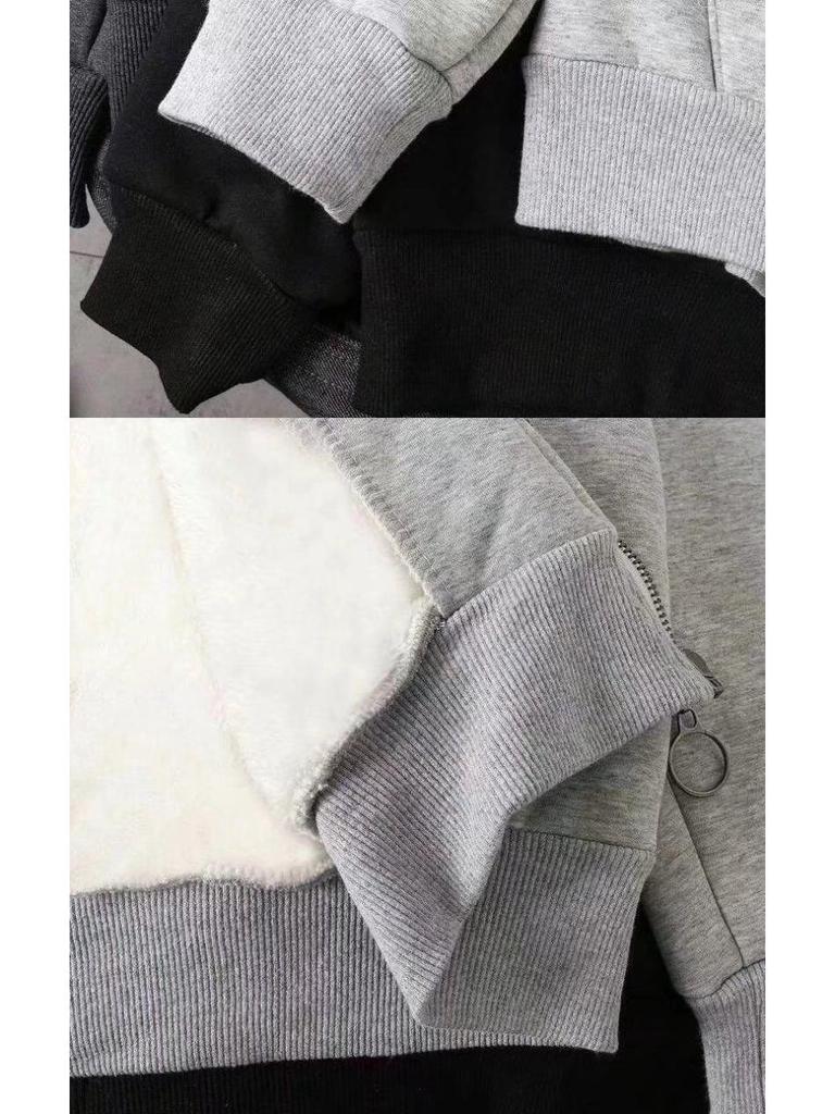 Men's Plus Size Fleece-Lined Zipper Hoodie: New 2023 Casual Loose Fit Jacket for Autumn & Winter