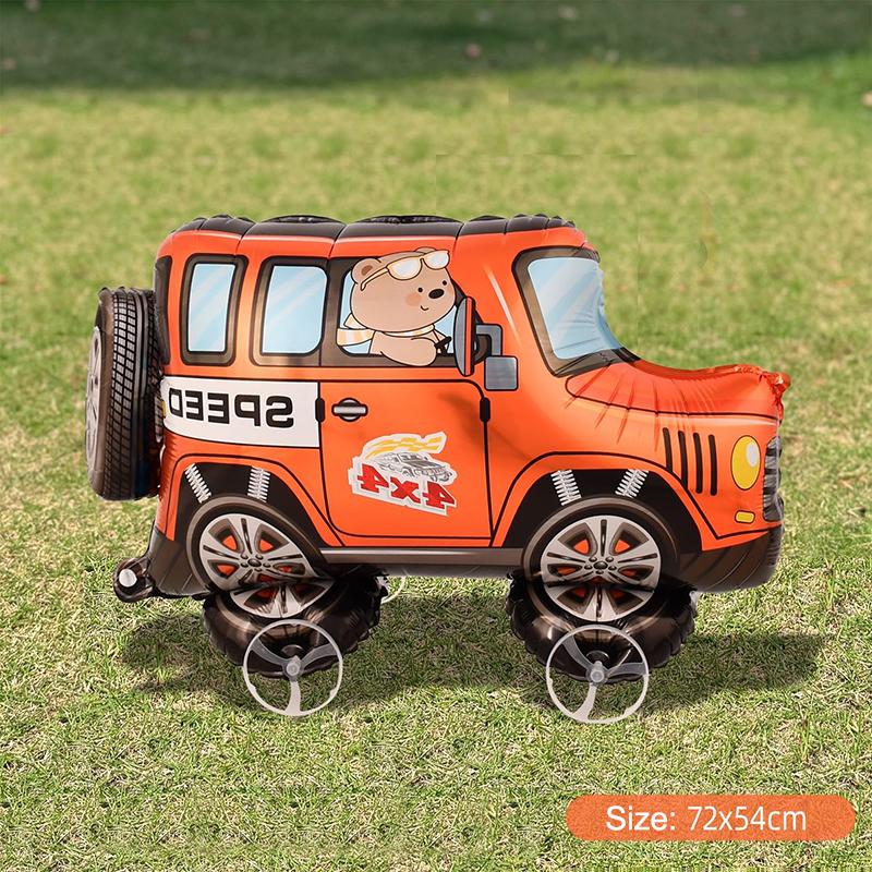 4D Cartoon Foil Balloons Elephant Stand Walking Balloon With Wheel For Kids Birthday Party Decoration Baby Shower