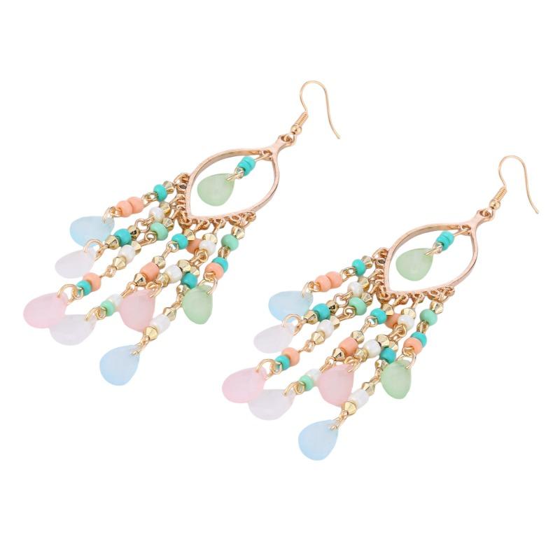 Boho Style Beaded Tassel Earrings Exquisite All-Match Lady Earrings Fashion Elegant Earring