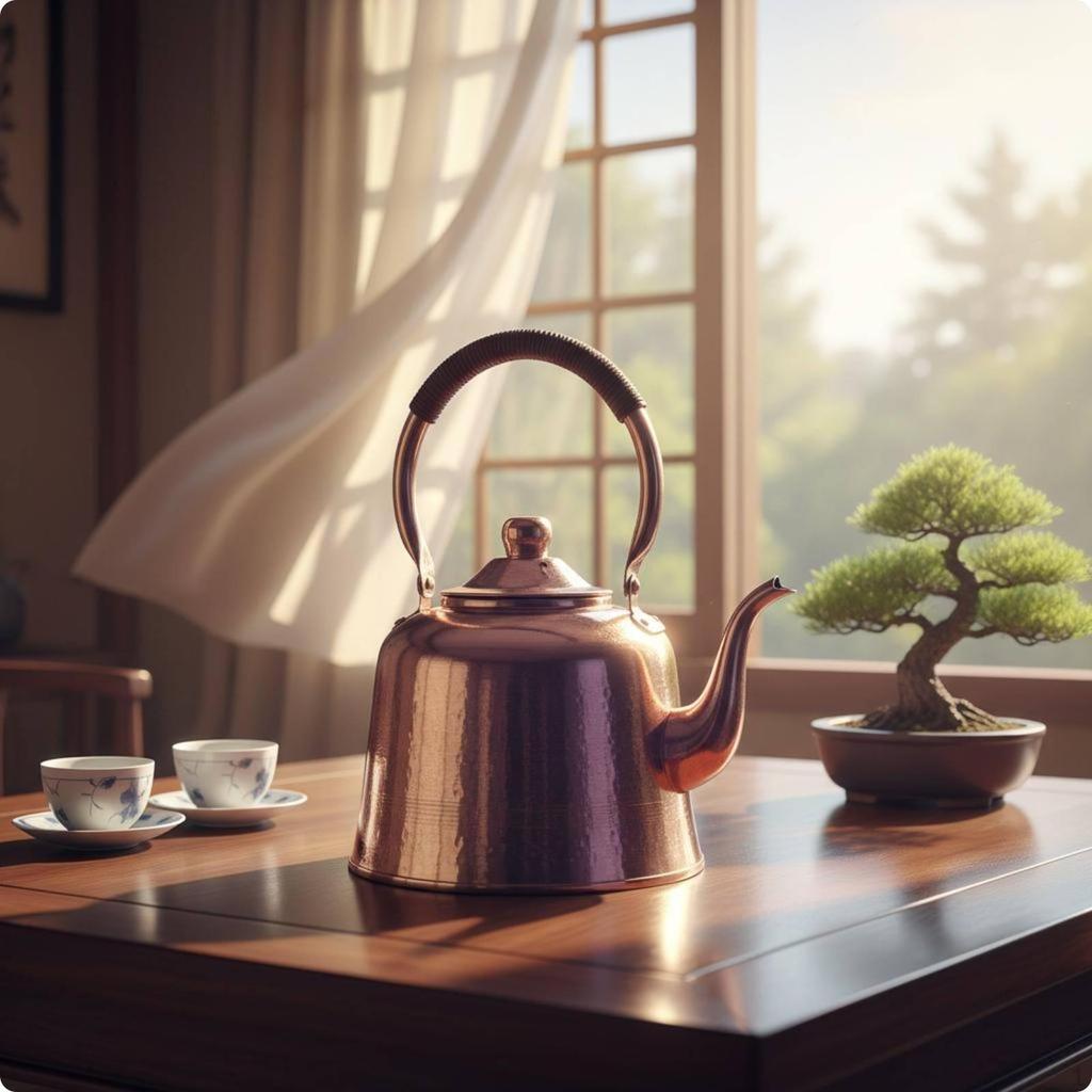 Stovetop Copper Teapot HeatResistant Handle Kettle Fast Boiling for Home Use