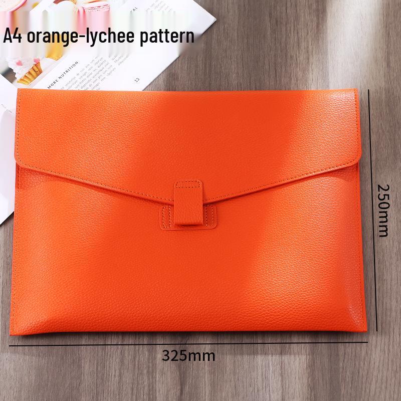 Large Capacity A4 Leather File Bag - Multifunctional Business Office Folder