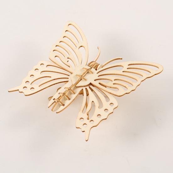 3D Animal Puzzle Toy DIY Handmade Wooden Mini Butterfly Dragonfly Bee Beetle