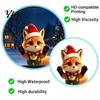Creative Window Film Christmas Fox Clings, Static Double-Side Forest Animal Sticker, Reusable Cute Festive Home Decor Glass Decals with Red