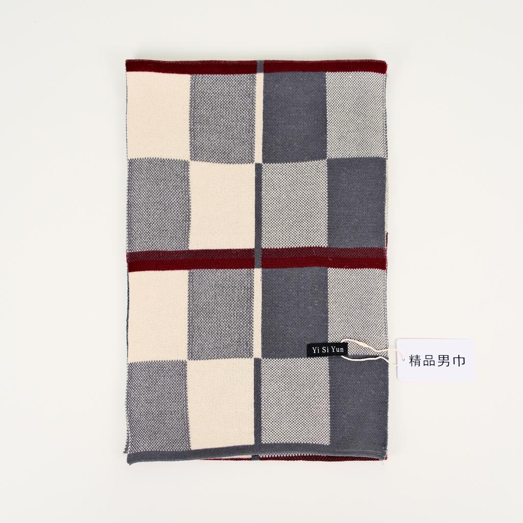 Men's Classic Winter Scarf Cashmere Feel Winter Scarves Long Formal Soft Scarf for Men Casual Scarves Luxuriously Plaid Scarf