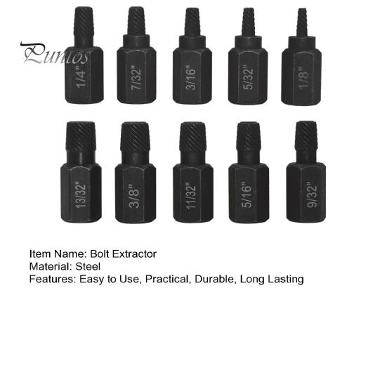 10 шт. набор для извлечения поврежденных болтов, высокая твердость, устойчивость к ржавчине, простые в использовании, прочные инструменты для извлечения болтов