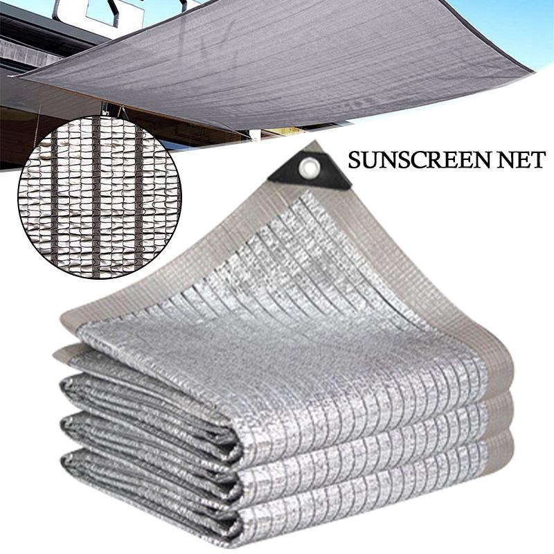 Garden Sunshade Net Parasol Silver Aluminum Foil Sunscreen UV Protection Sunshade Cloth Reflective Heat Insulation Awning 3x3M