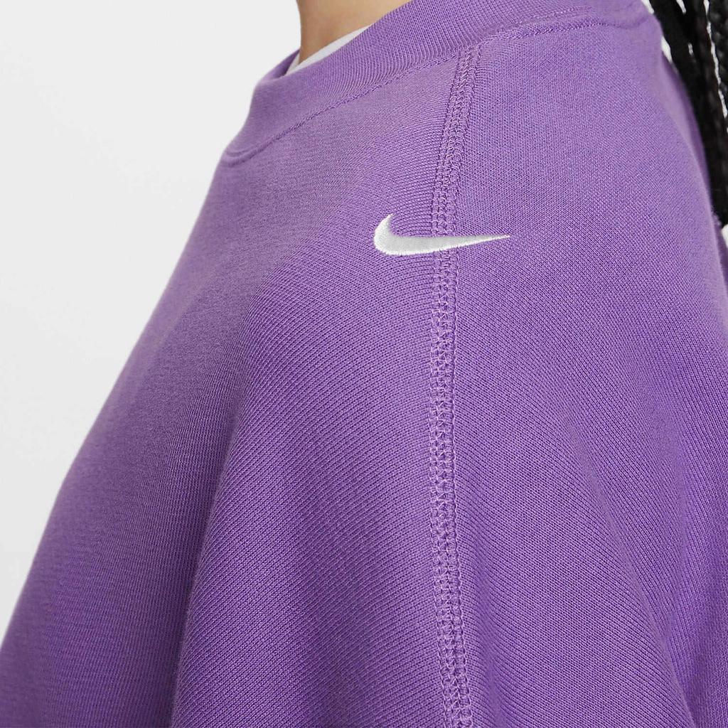 Nike Спортивный Оверсайз Легкий Укороченный Свитшот С Длинным Рукавом Топ Женские Топы Малиновый Черный FV7510-521