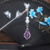 Vintage Metal Flower Hairpin For Women Antique Hair Stick For Girl Hair Clip Costume Chinese Hanfu Hair Accessories Bun Maker