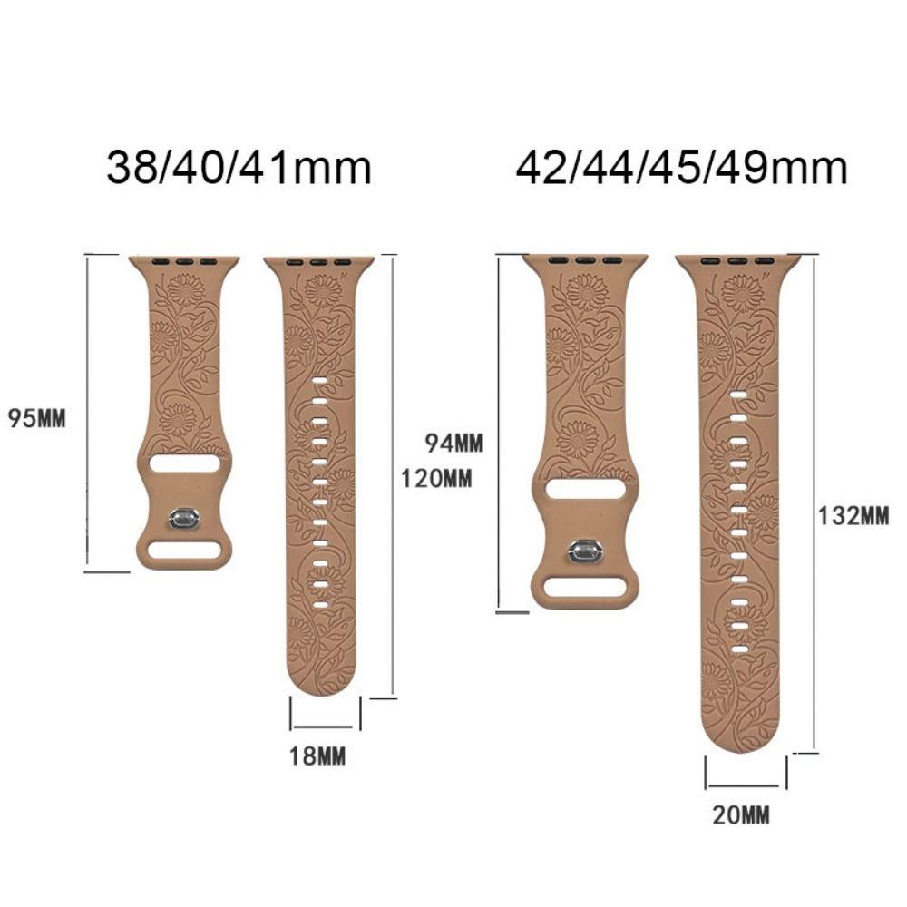 38/40/41 мм силиконовый браслет для Correa Iwatch Series цветочный гравированный браслет элегантный ремешок
