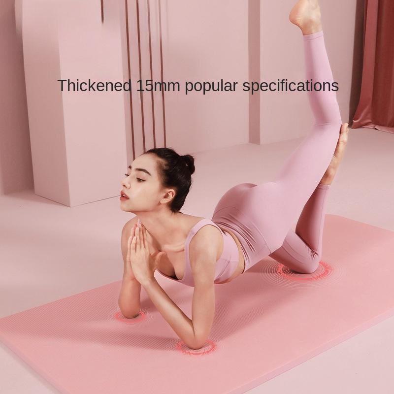 Home Yoga Mat for Men, Thickened Shock-absorbing Anti-slip Mat, Lengthened and Widened, Women's Fitness Skipping Floor Mat