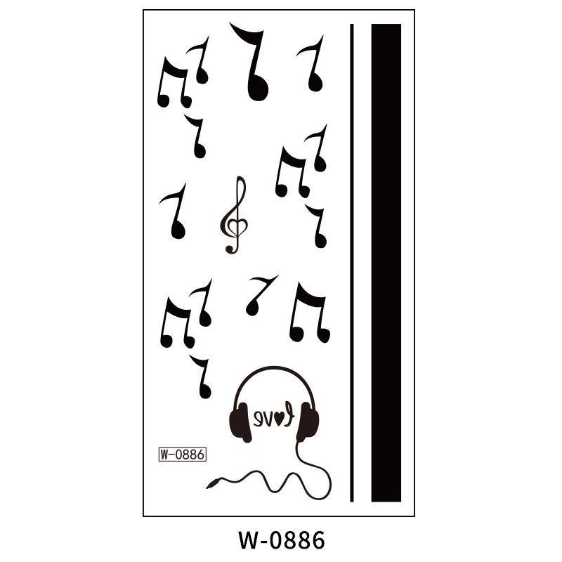 Мультяшная тату-наклейка водостойкая простая буквенно-цифровая временная татуировка одноразовая татуировка