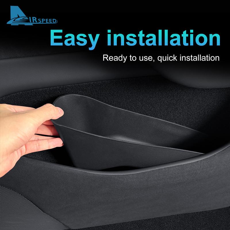 4PCS TPE Car Door Storage Box For Tesla Model Y Juniper 2025 2026-UP Tray Front and Rear Door Side Handle Organizer Accessories