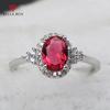 Rings For Women With Round Shape Ruby Gemstones Aaa Zircon Silver Jewelry Women Party Gift