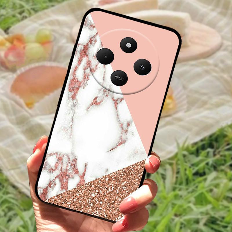 Чехол для Xiaomi POCO C75 4G Redmi 14R 5G Redmi A3 Pro 4G Redmi A4 5G Чехлы Мягкий Бампер Ударопрочный Защитный Чехол Черная Сумка для Телефона