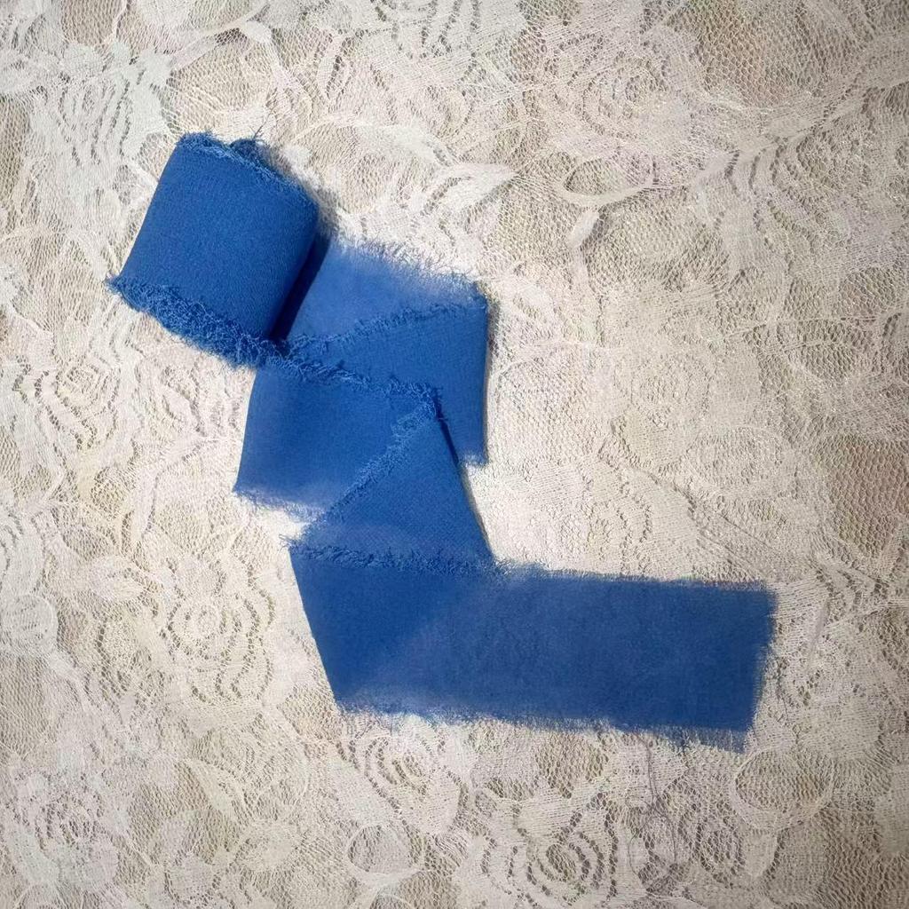 Chiffon Ribbon Bow with Frayed Edges for Weddings and Floral Arrangements